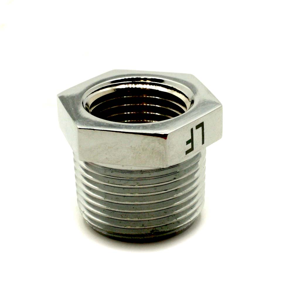 1/2" x 3/8" Chrome Plated Brass Bushing