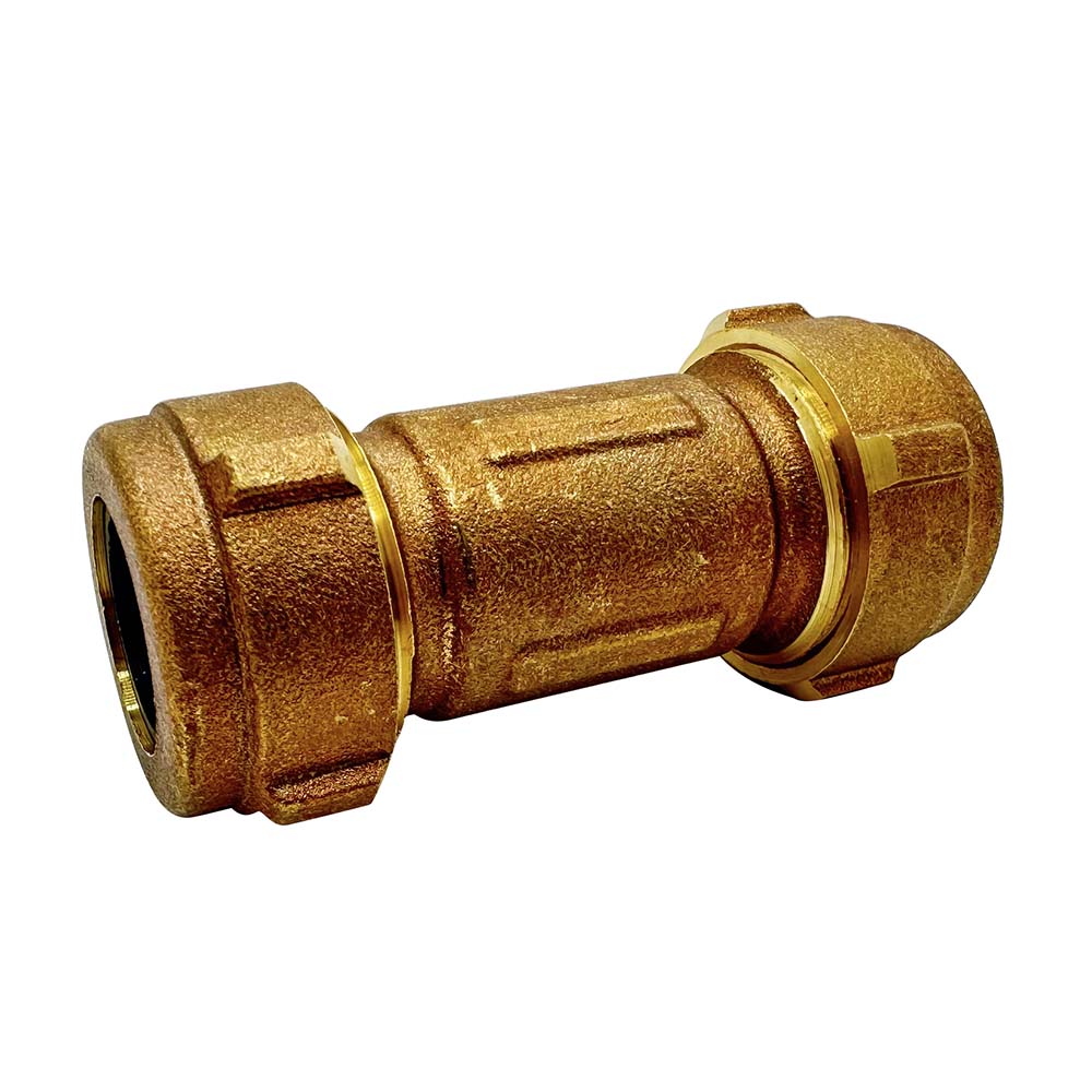 3/8" IPS x 1/2" Copper Short Pattern Brass Compression Coupling