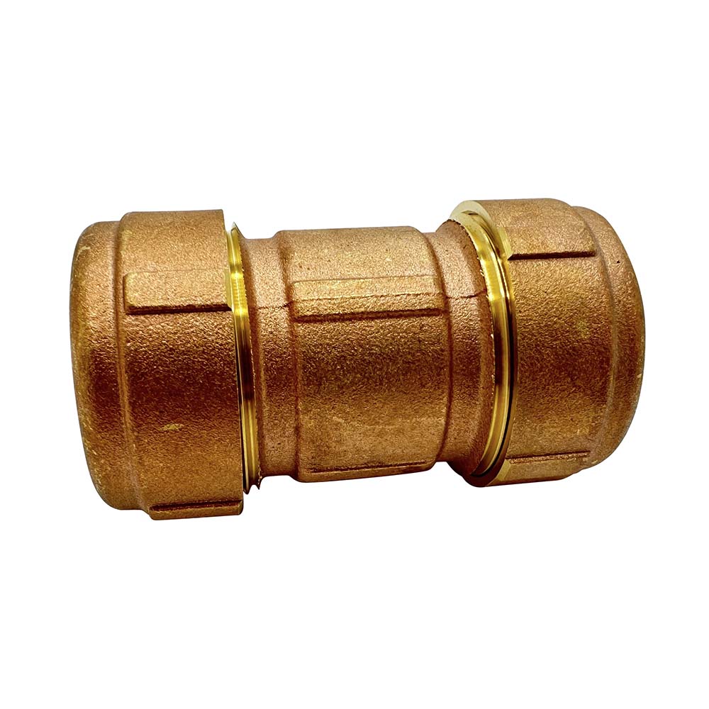 3/4" IPS x 1" Copper Short Pattern Brass Compression Coupling