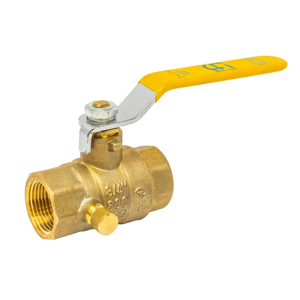 3/4" FIP Brass Ball Valve with Stop & Waste