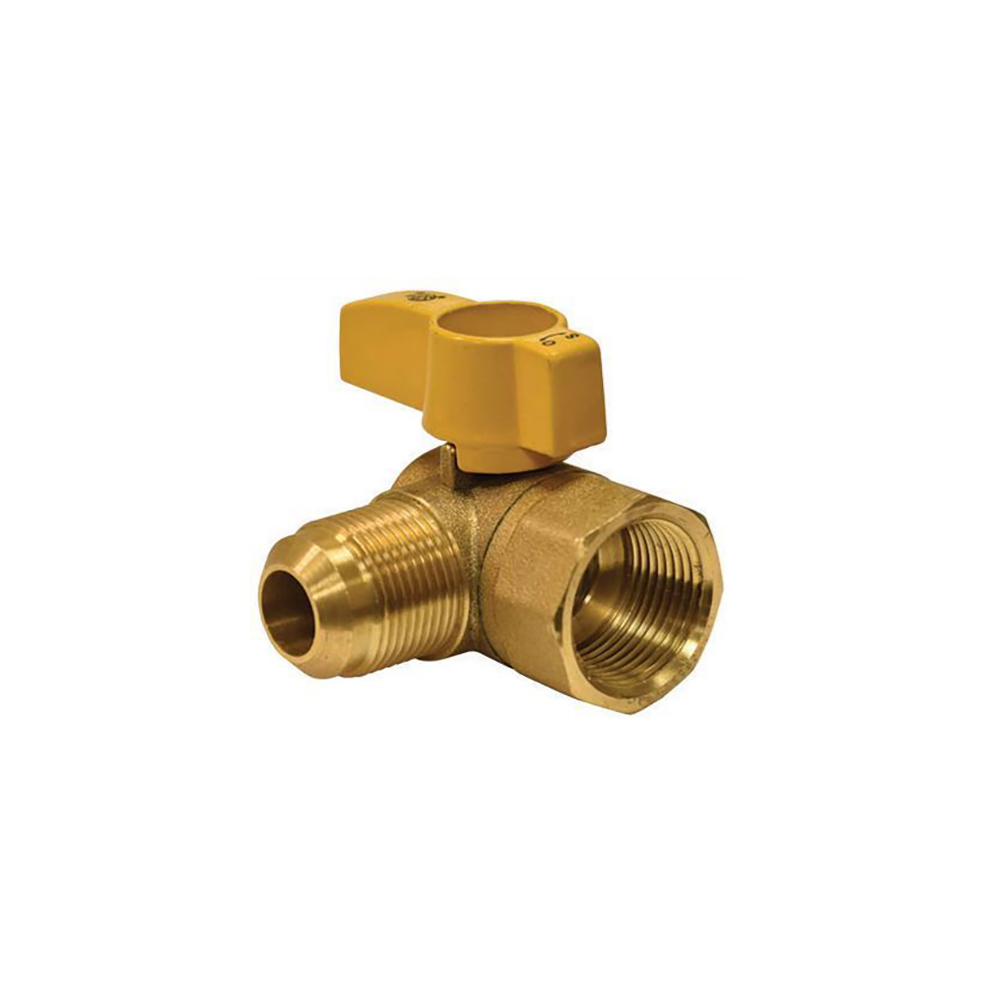 1/2" Flare x 1/2" FIP Brass Angle Gas Ball Valve