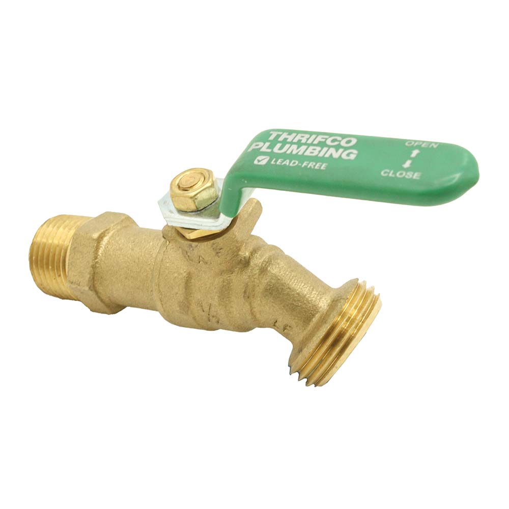1/2" MIP x 1/2" Sweat x 3/4" MHT No-Kink 1/4 Turn Hose Bibb