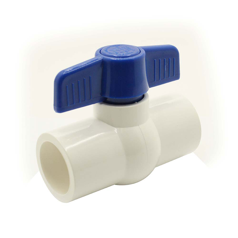 1-1/2" Slip PVC Ball Valve - Blue Handle (Economy)