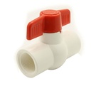 1/2" Threaded PVC Ball Valve - Red Handle (Economy)