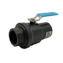 1-1/4" Slip x Slip PVC Ball Valve with Stainless Steel Handle SCH80