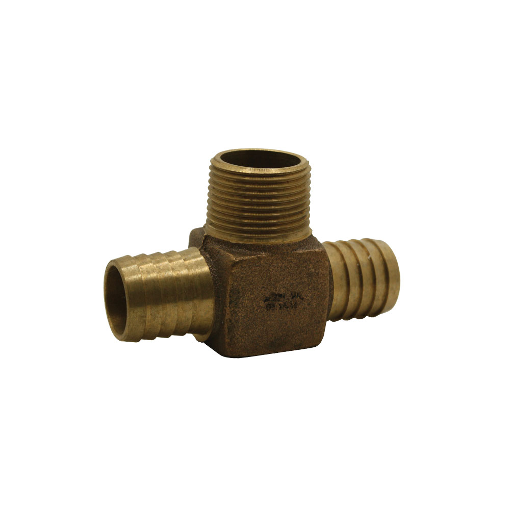 3/4" Insert x 3/4" Insert x 3/4" MIP Brass Hydrant Tee