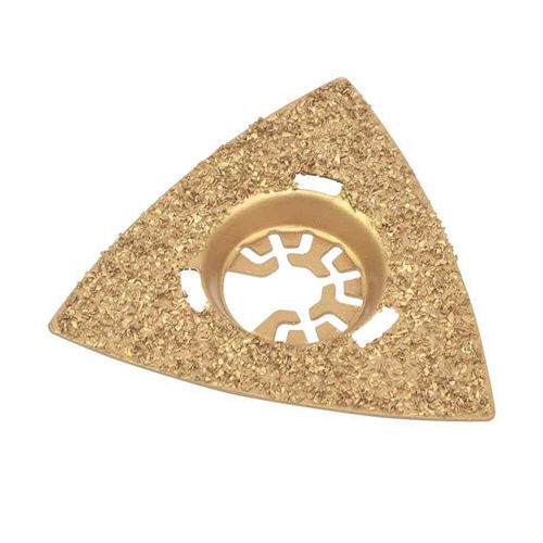 80mm Triangular Carbide RASP, 8mm Offset Mount For a Perfect Flush Sanding / Grinding  Compatible with Fein Multimaster, Dremel, Bosch, Craftsman, Ridgid Oscillating Tools