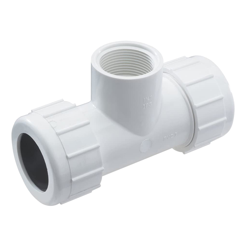 1-1/2" Compression x 1-1/2" FIP PVC Tee