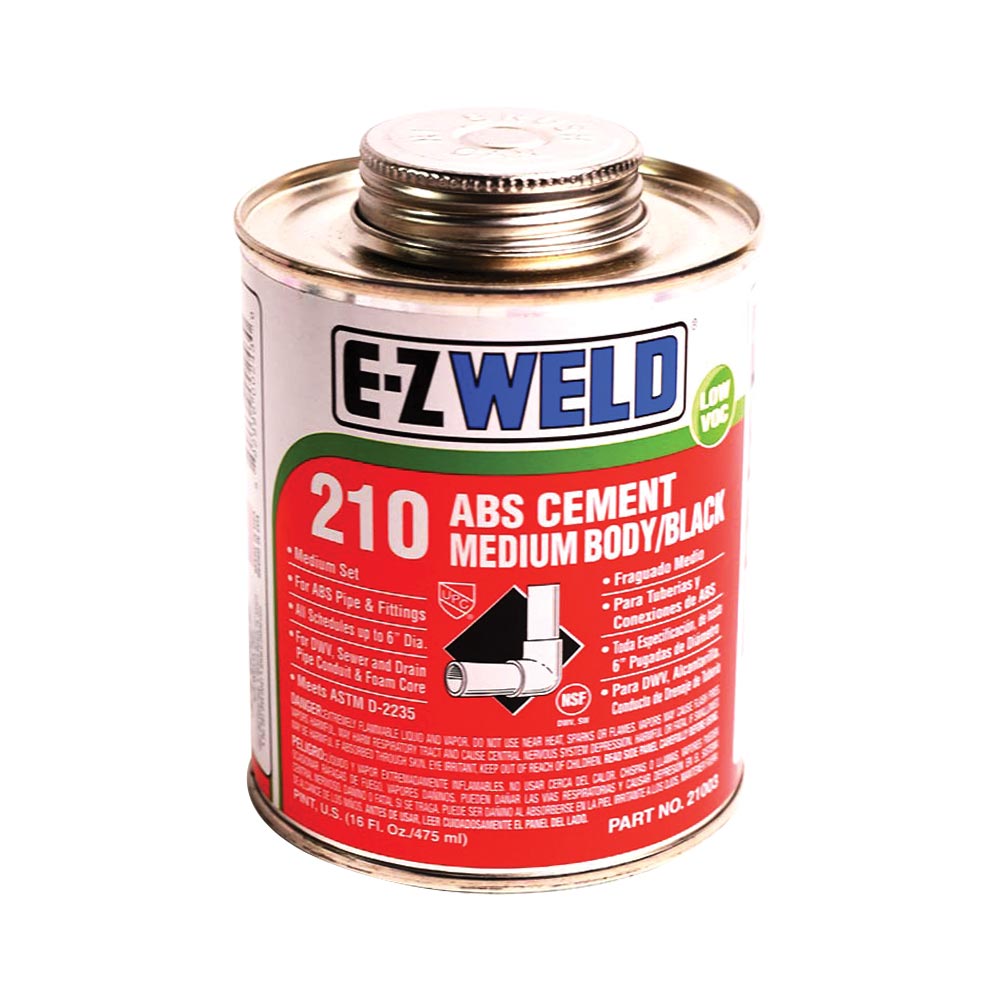 16 OZ Medium Body Black ABS Cement, Pint