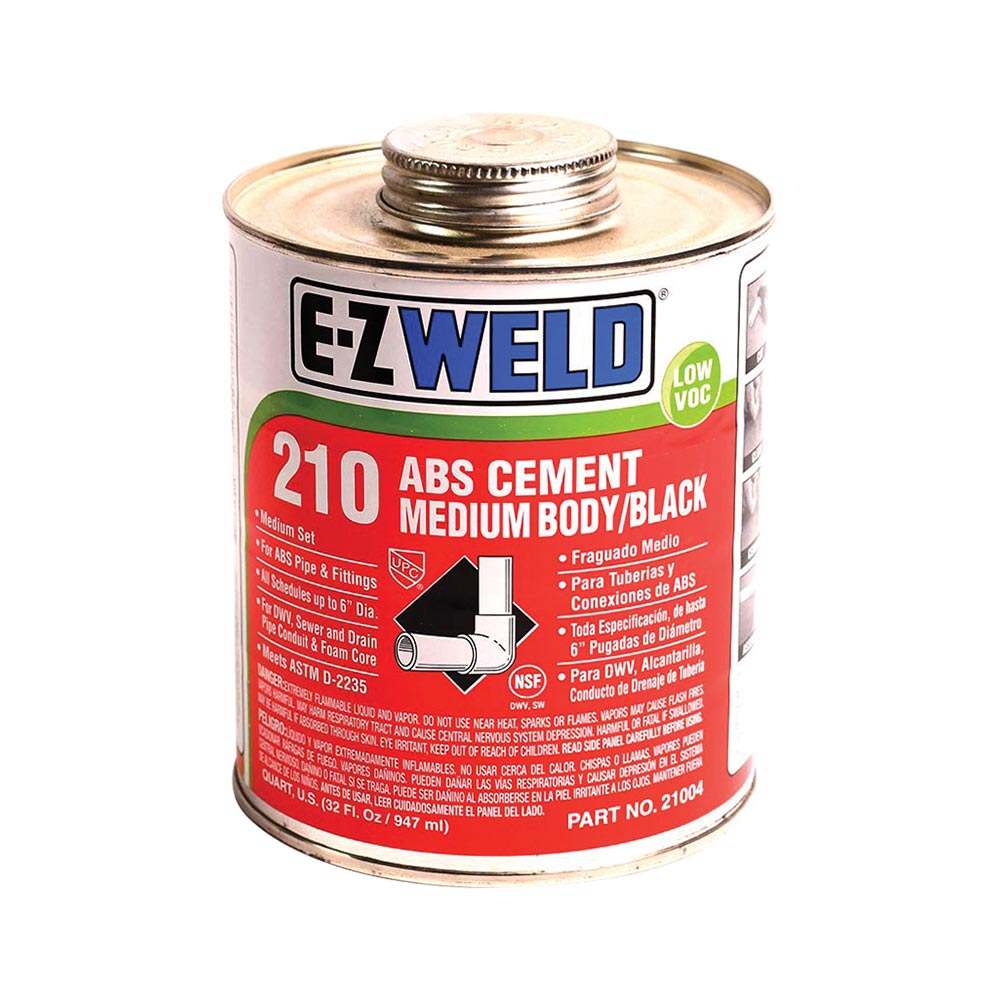 32 OZ Medium Body Black ABS Cement, Quart