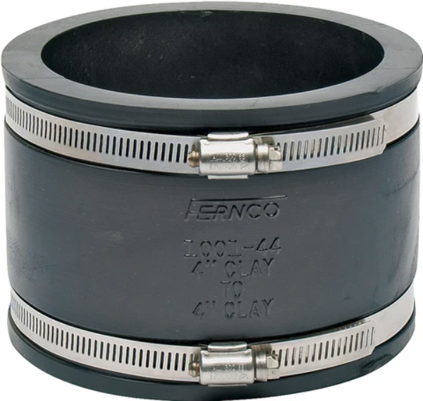 P1001-44 4" Clay to 4" Clay Flexible Repair  Coupling