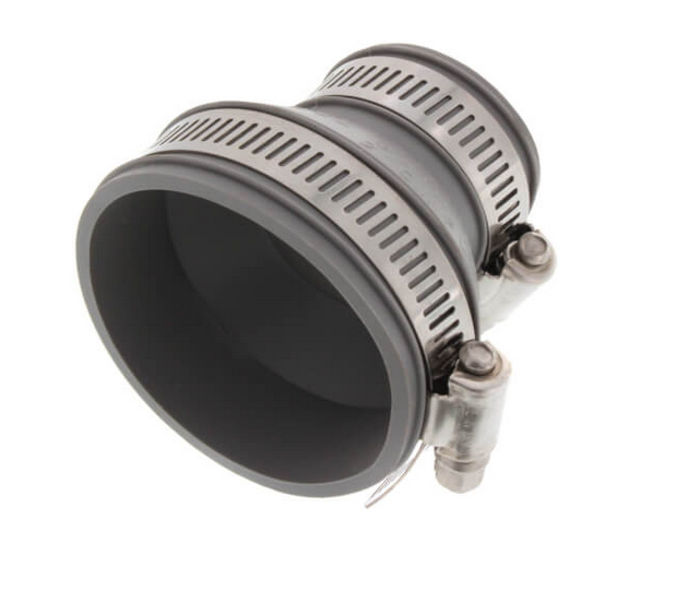 2" Cast Iron & Plastic  x 1-1/2" Tubular or 1-1/4" Cast Iron & Plastic  Flexible Repair Coupling