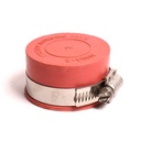 1-1/2" Rubber Test Cap with Clamp - Red