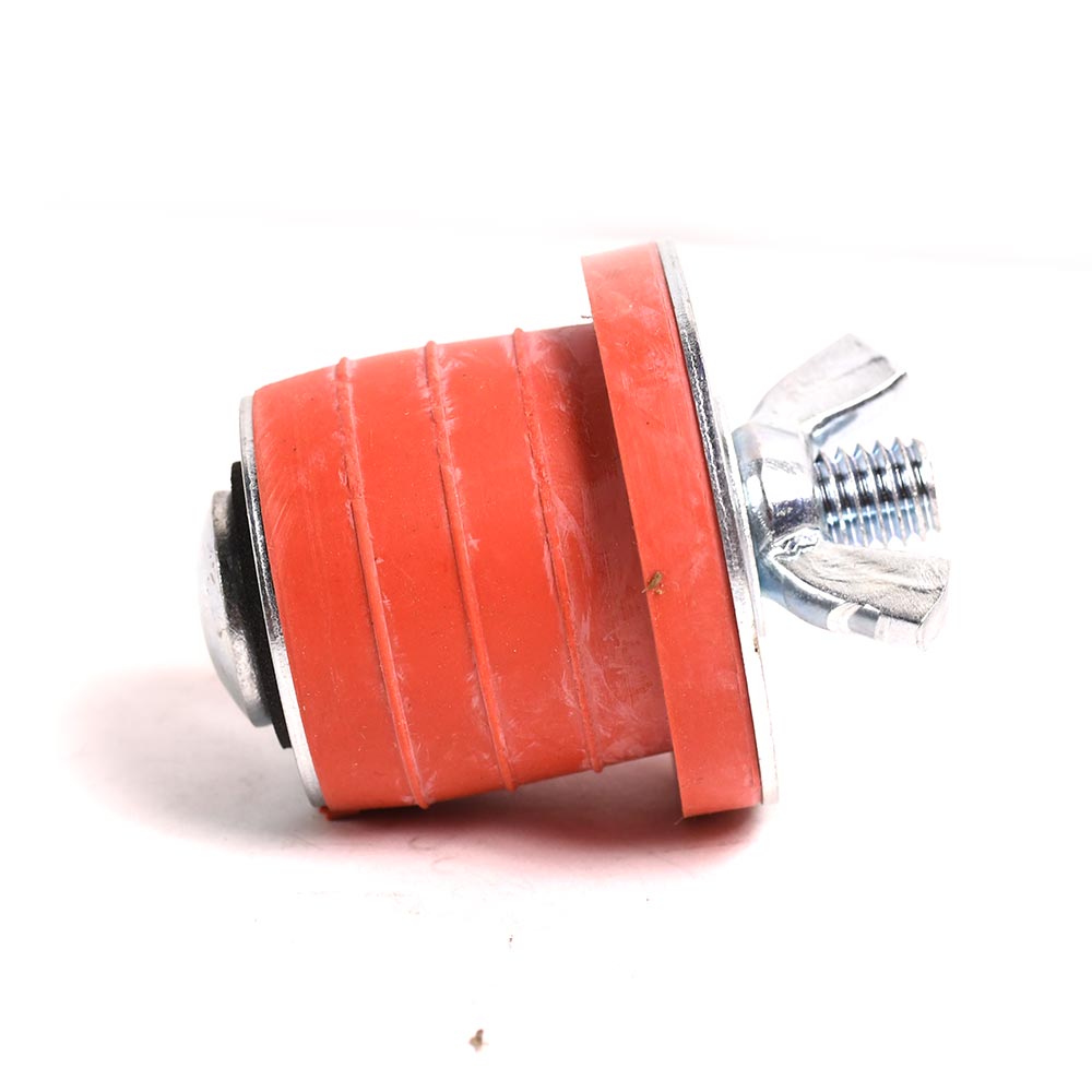 1-1/2"  Rubber Test Plug With Metal Plate and Wing Nut - Red