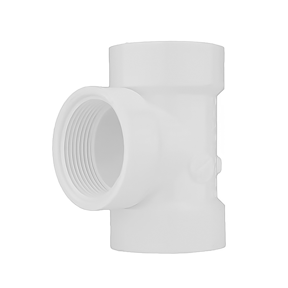 2" PVC DWV Flush C.O. Tee (H x H x FPT)  with Plug