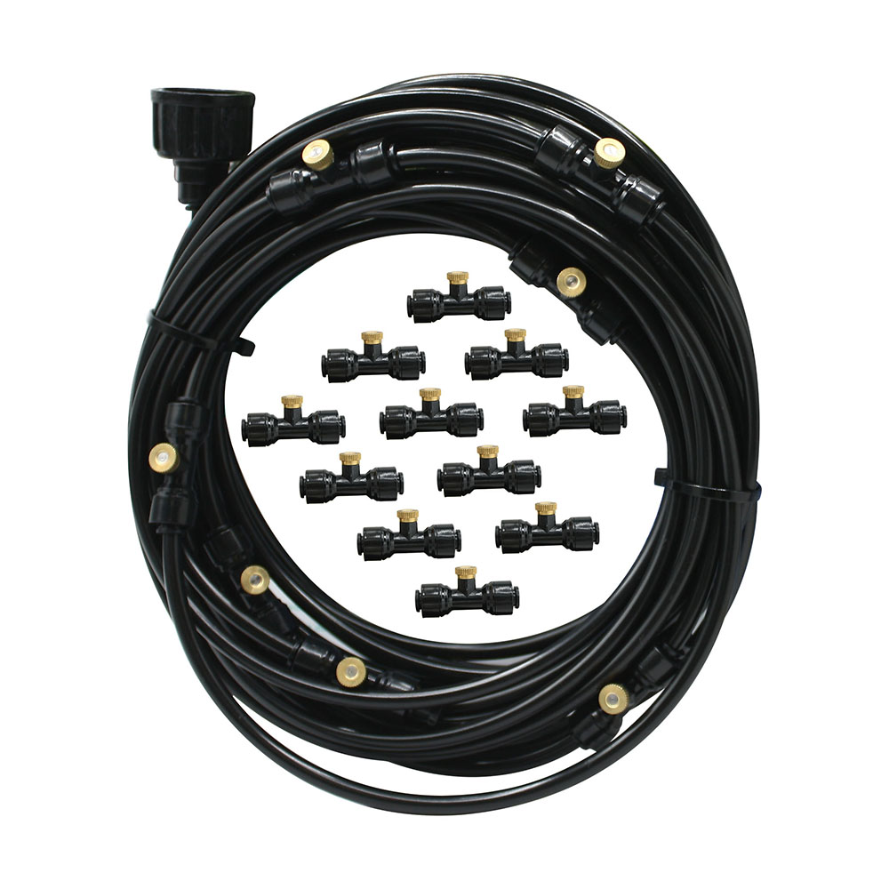 Patio Misting Kit, 10M Outdoor Cooling Mist System with Nozzles for Patios, Gardens, Greenhouses, and Pergolas