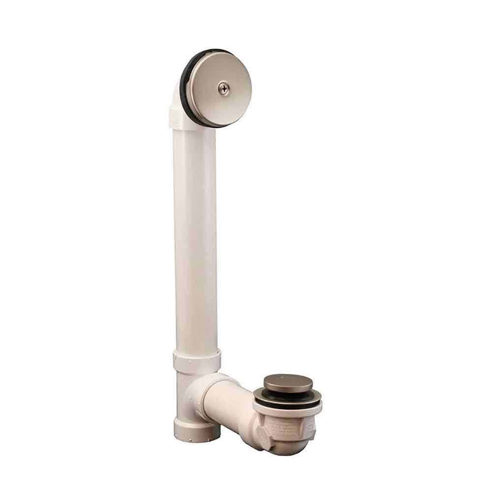 1-1/2" PVC SCH40 Bath Waste Overflow with Tip Toe Drain (Chrome)