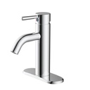 Single Handle Bathroom Faucet with Deck Plate – Brilliant Chrome