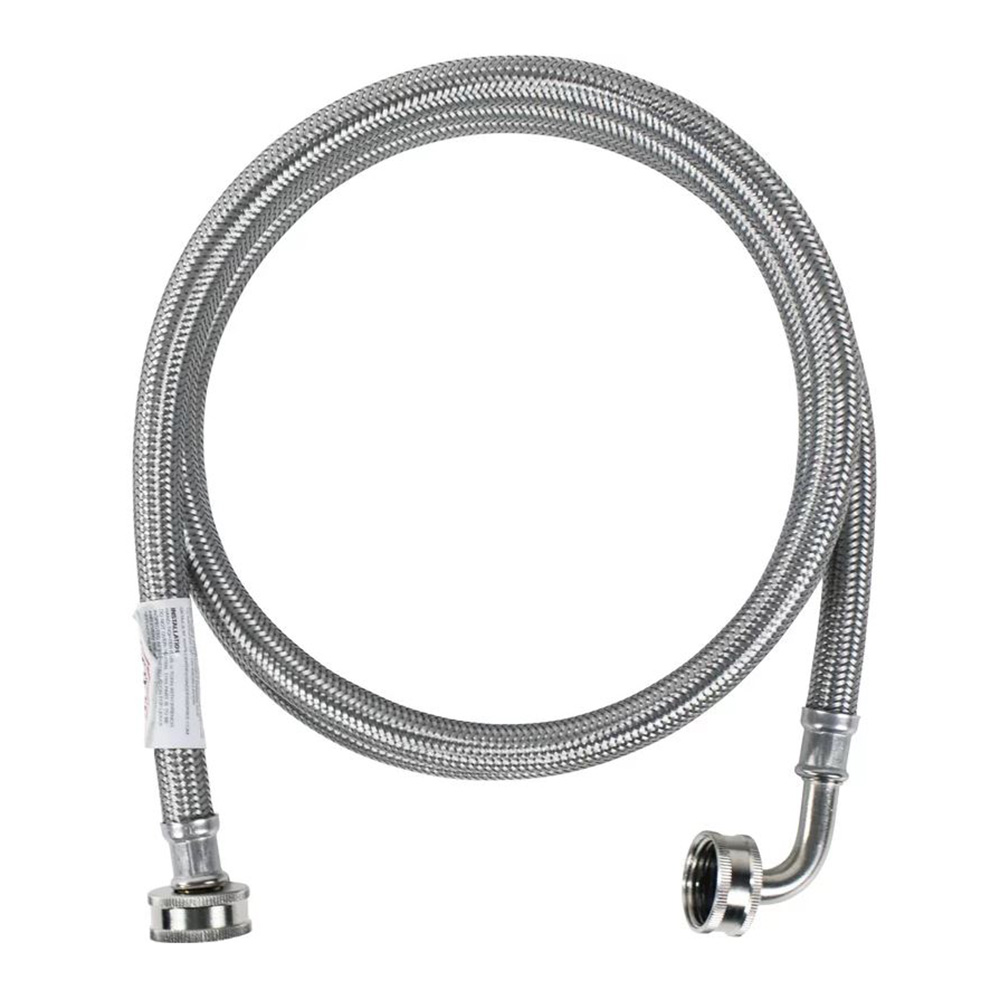3/4" FHT x 3/4" FHT x 60" Stainless Steel Braided Washing Machine Connector With Elbow