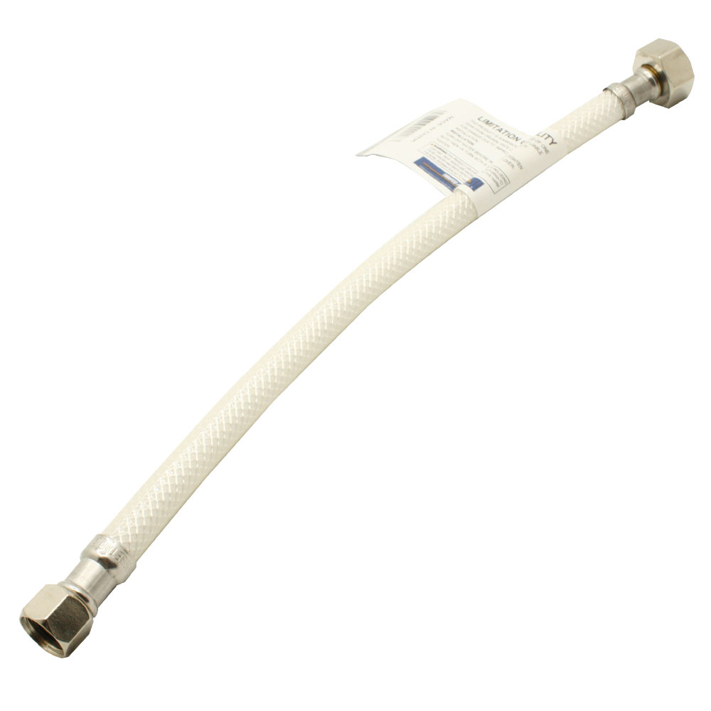 3/8" Comp x 1/2" FIP x 12" Long Flexible Braided PVC Faucet Riser