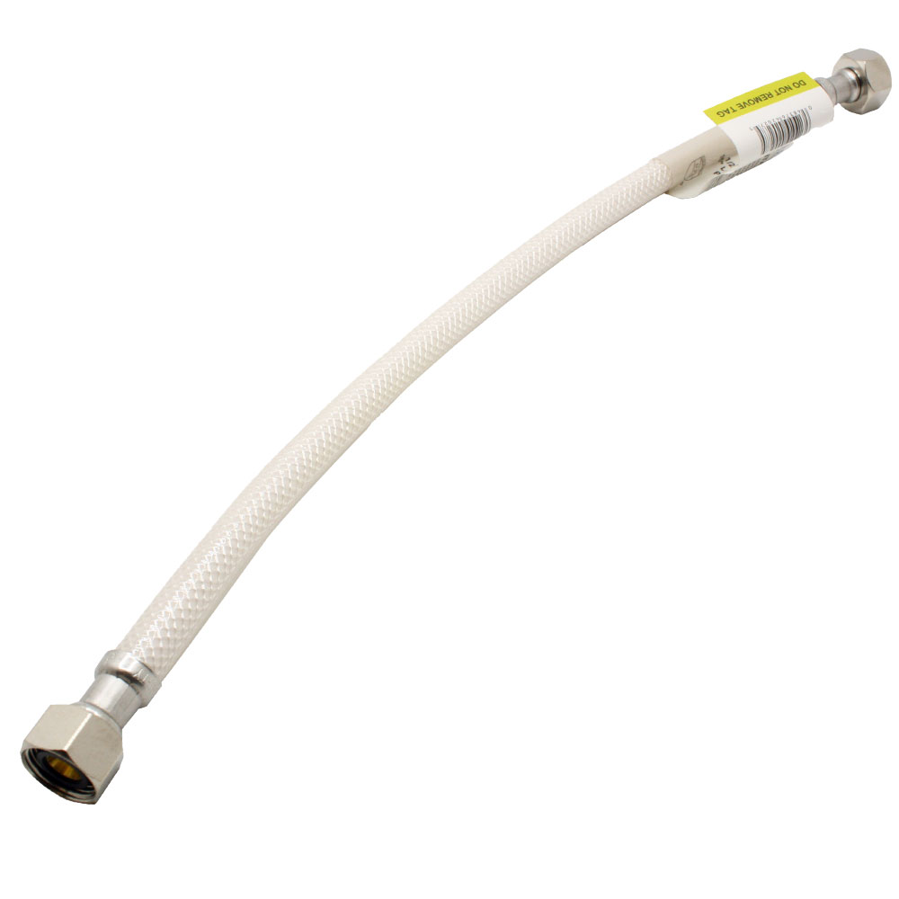 1/2" Comp x 1/2" FIP x 16" Long Flexible Braided PVC Faucet Riser