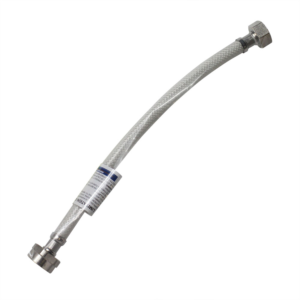 1/2" FIP x 7/8" Ballcock Flexible Braided PVC 16" Long Toilet Tank Riser