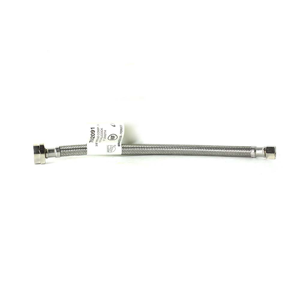 1/2" FIP x 7/8" Ballcock x 12" Long Stainless Steel Toilet Riser