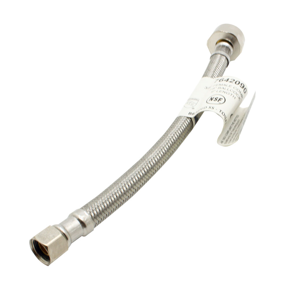 3/8" Comp x 7/8" Ballcock x 9" Long Stainless Steel Toilet Riser