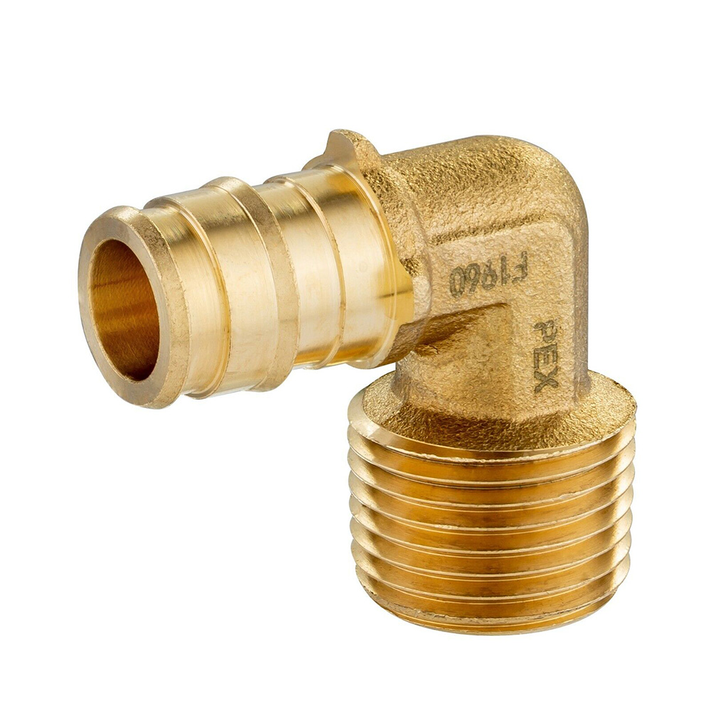 3/4" x 1/2" Brass Elbow F1960 x MPT Lead Free - (PEX A)