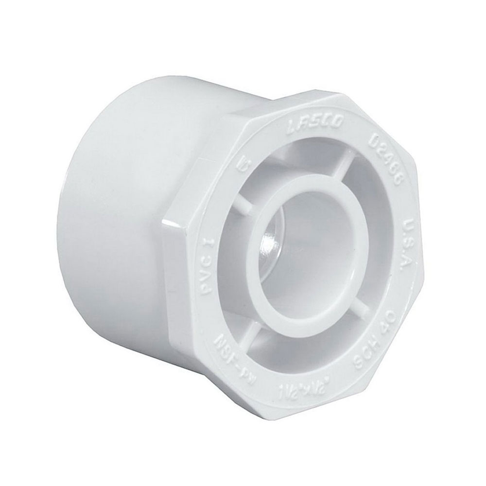 1-1/2" x 1-1/4" Slip x Slip PVC Bushing/Reducer SCH40