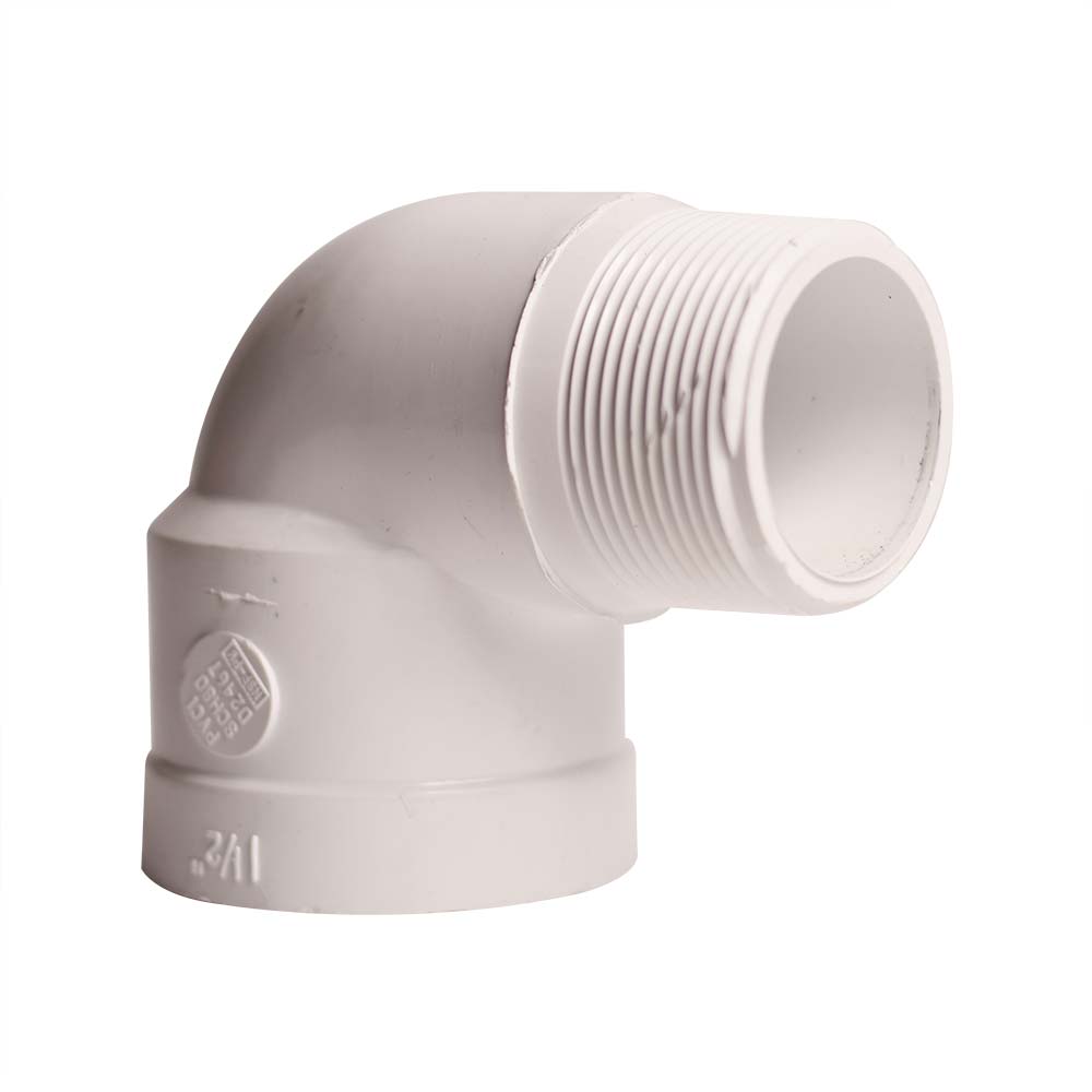 1-1/2" Male Thread x Female Thread PVC 90 Street Elbow SCH40