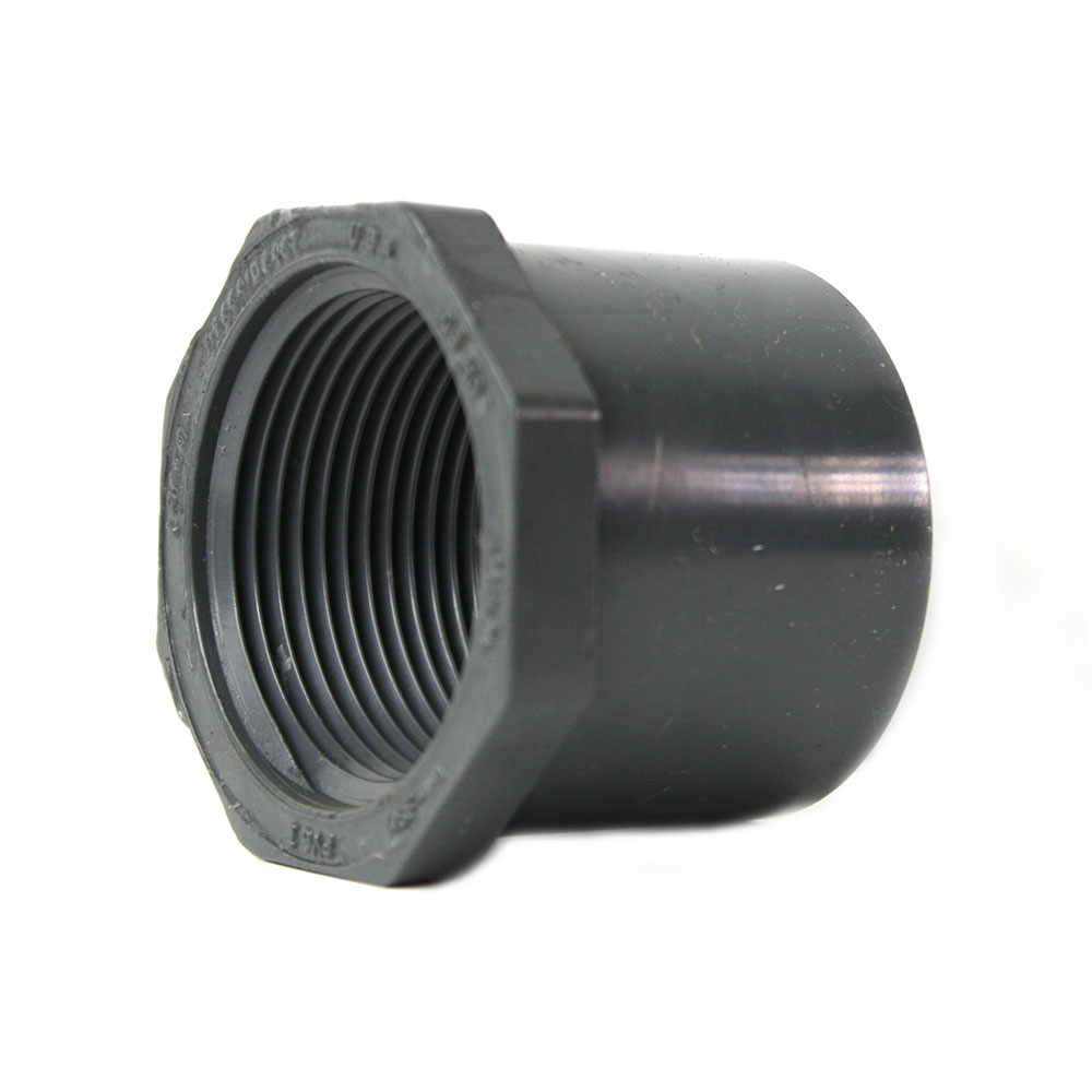 1-1/2" x 1-1/4" Slip x Threaded PVC Bushing SCH80