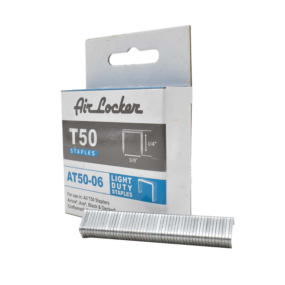 T50 1/4-Inch Leg Length x 3/8-Inch Crown Galvanized Fine Wire Steel Staples (1,000-Pack)
