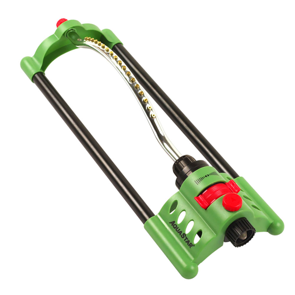 17883 18 Brass Jet Compact Plastic Base Oscillating Sprinkler – 3600 Sq. Ft.