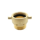 1-1/2" Female NPSH X 1-1/2" Male NPT Brass Swivel Fire Hose / Hydrant Adapter with Pin Lug