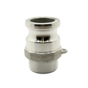 2" Male Camlock Coupler x 2" Male NPT Aluminum Fitting - Style F
