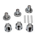Tub/Shower 3-Handle Remodeling Trim Kit for Price Pfister Verve Style - Metal Handles (HOT/COLD/DIVERTER), Chrome Plated Flanges with Nipples