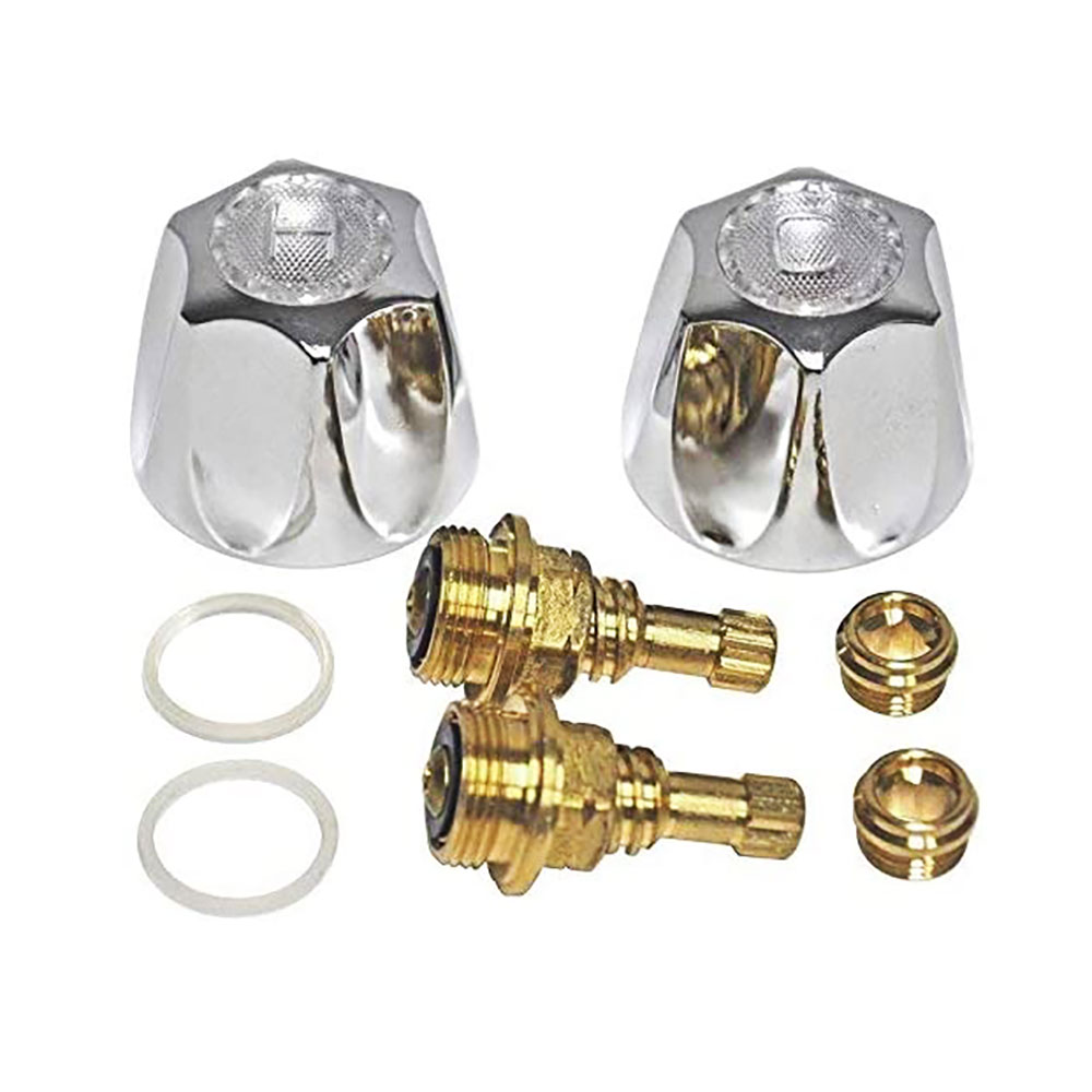 Lavatory/Kitchen 2-Handle Rebuild Kit for Price Pfister Verve Faucets, Metal Handles (HOT/COLD) with Brass Stems & Seats