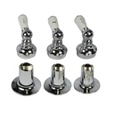 Tub/Shower 3-Handle Remodeling Trim Kit for Price Pfister  - Porcelian Lever Handles (HOT/COLD/DIVERTER), Chrome Plated Flanges with Nipples