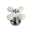 Porcelain Cross-Arm Faucet Handle, Price Pfister, Base and Cold Button