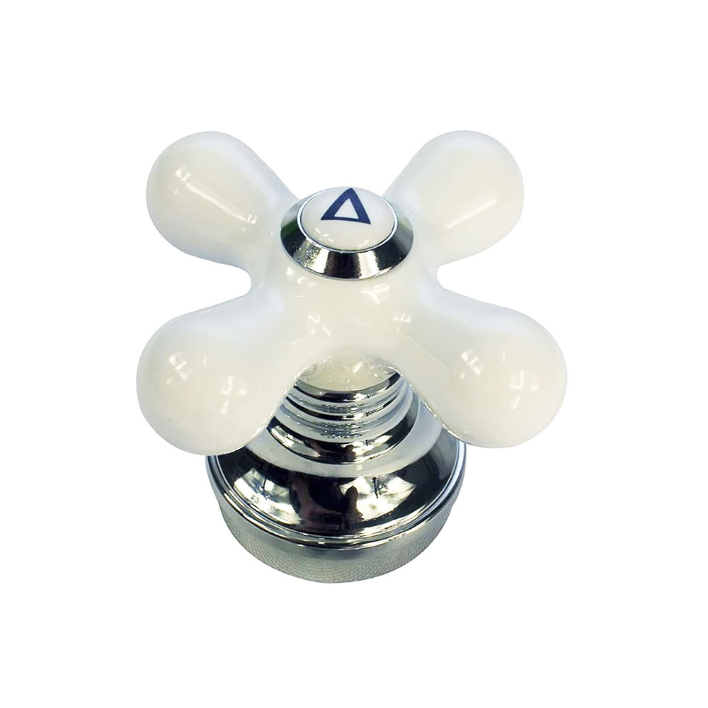 Porcelain Cross-Arm Faucet Handle, Price Pfister, Base and Diverter Button
