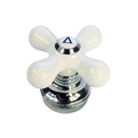 Porcelain Cross-Arm Faucet Handle, Price Pfister, Base and Diverter Button