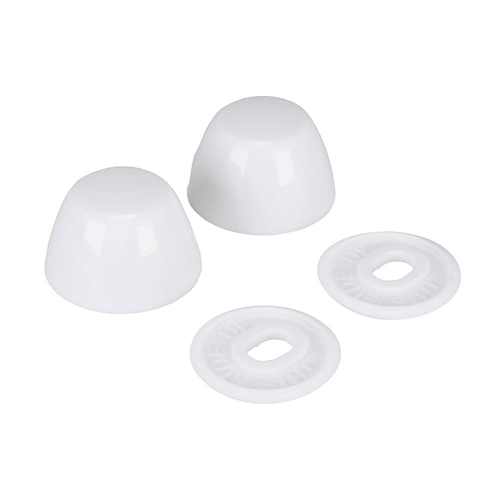 Toilet Snap Bolt Caps Set - White 