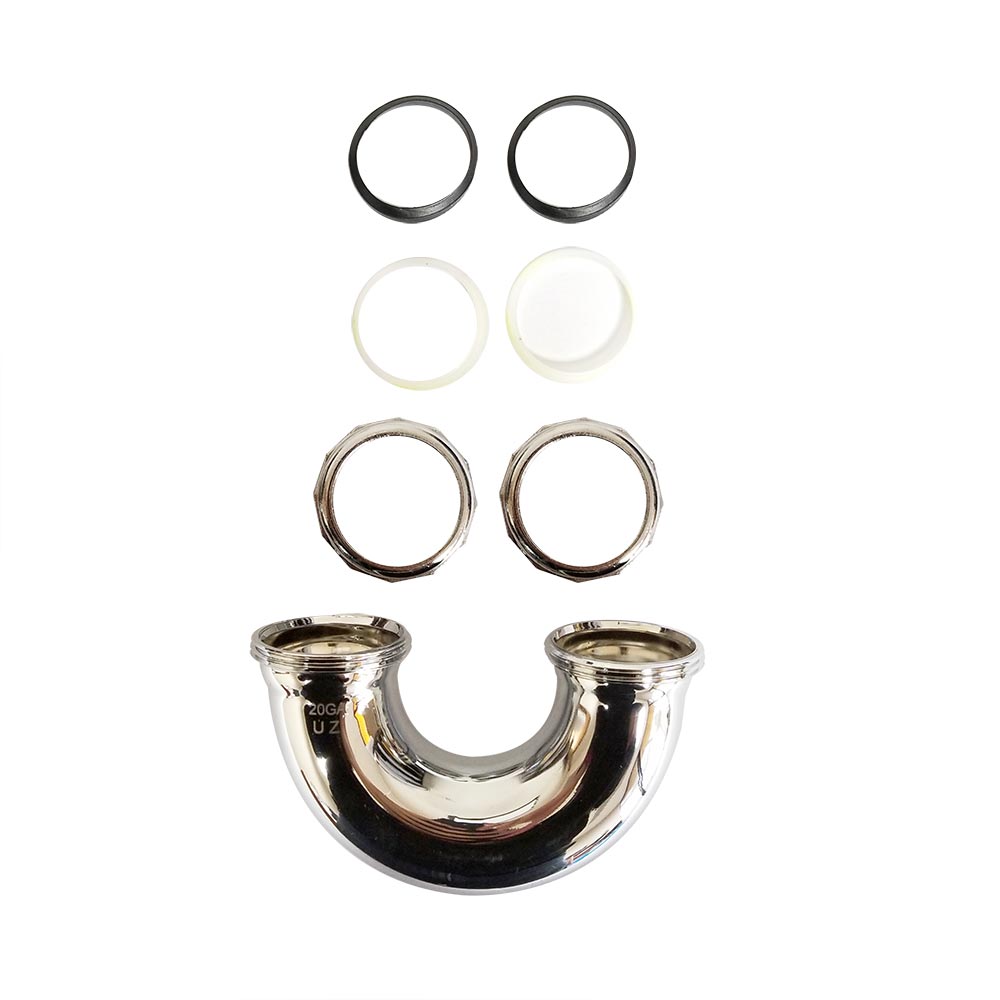 22 Gauge 1-1/2" x 1-1/2" Chrome Plated Brass Tubular Low Inlet J-Bend for P-Trap