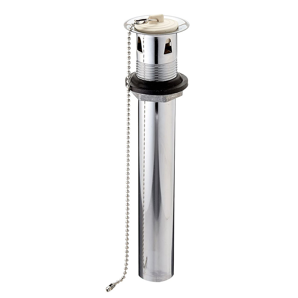 22 Gauge 1-1/4 in. x 8 in. Chrome Plated Brass Lavatory P.O. Plug with Chain & Stopper – (1 Piece)