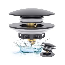 5959T Universal Bath Tub Stopper Tip Toe - Matte Black