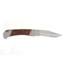 5" Wood Handle Pocket Knife w Brown Leather Case