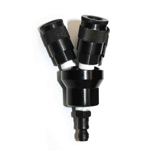 1/4" Aluminum Round Manifold w/3 x 1/4" Steel Automotive Couplers