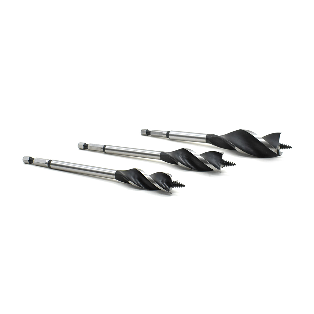 TurboBore Tri Flute Wood Drill Bit Set: 5/8", 3/4" & 1"