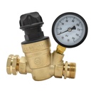 3/4" NPT RV Water Pressure Regulator Valve with 45 PSI Gauge